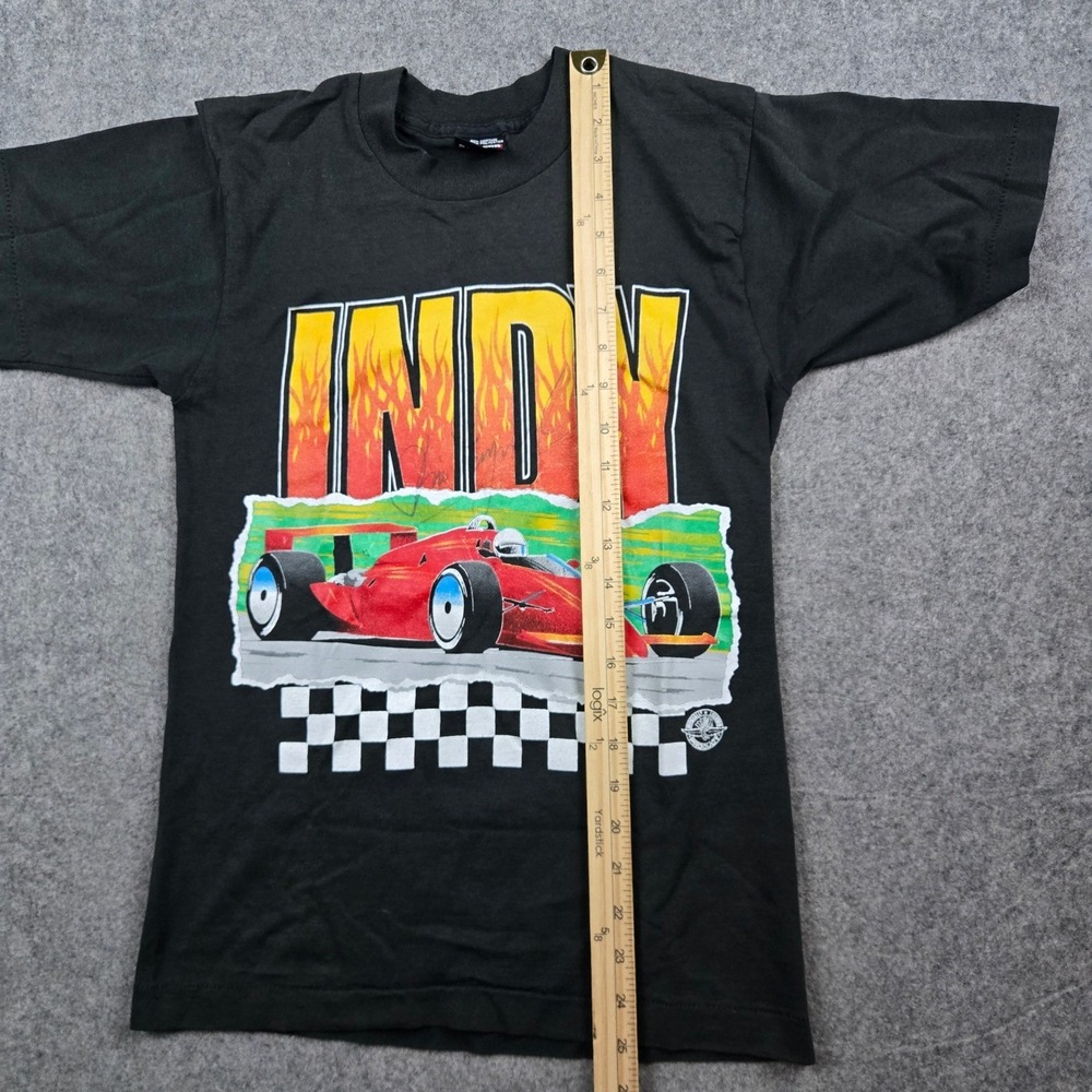 Vintage Indy Car Racing T Shirt Mens Small Black 90s Single Stitch USA Signed - Picture 11 of 13